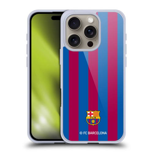 FC Barcelona Crest Stripes Soft Gel Case for Apple iPhone 16 Pro & MagSafe