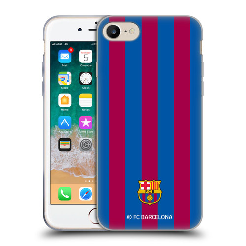 FC Barcelona Crest Stripes Soft Gel Case for Apple iPhone 7 / 8 / SE 2020 & 2022 & MagSafe