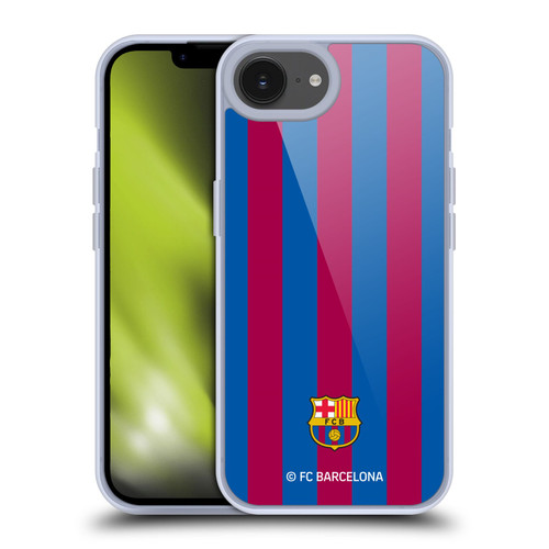 FC Barcelona Crest Stripes Soft Gel Case for Apple iPhone 16e & MagSafe