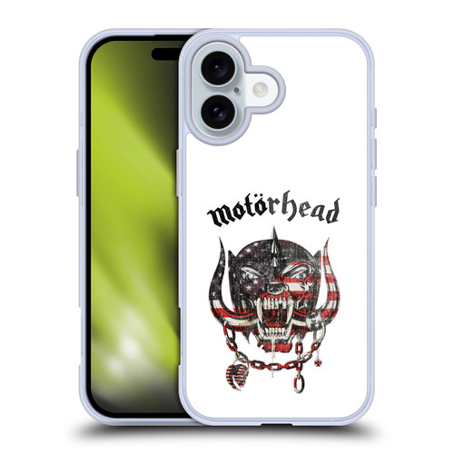 Motorhead Graphics American Skull Soft Gel Case for Apple iPhone 16 & MagSafe