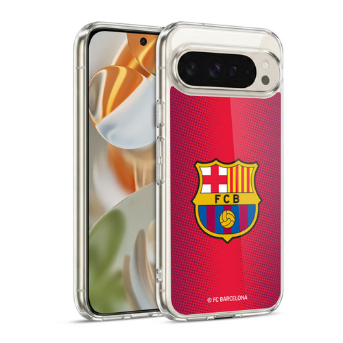 FC Barcelona Crest Halftone Soft Gel Case for Google Pixel 9 / Pixel 9 Pro