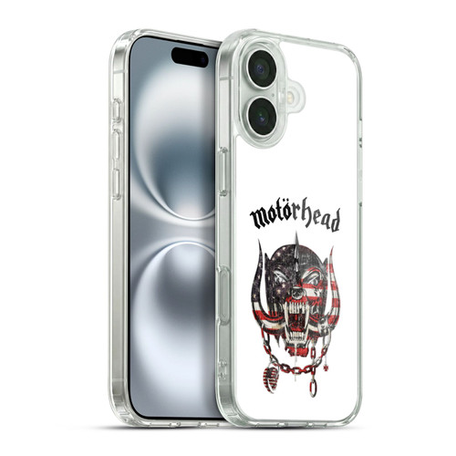 Motorhead Graphics American Skull Soft Gel Case for Apple iPhone 16 Plus & MagSafe