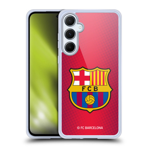 FC Barcelona Crest Halftone Soft Gel Case for Samsung Galaxy A55 5G