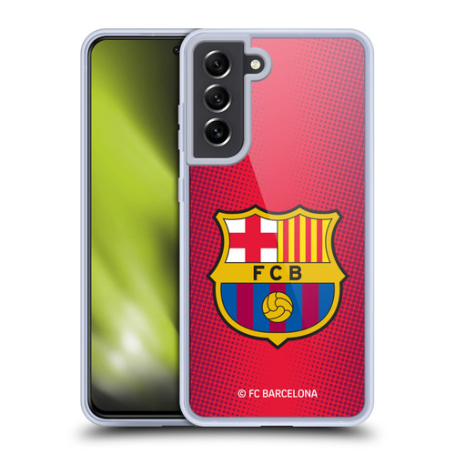 FC Barcelona Crest Halftone Soft Gel Case for Samsung Galaxy S21 FE 5G & MagSafe