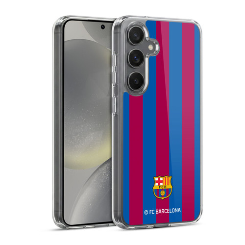 FC Barcelona Crest Stripes Soft Gel Case for Samsung Galaxy S24 5G & MagSafe