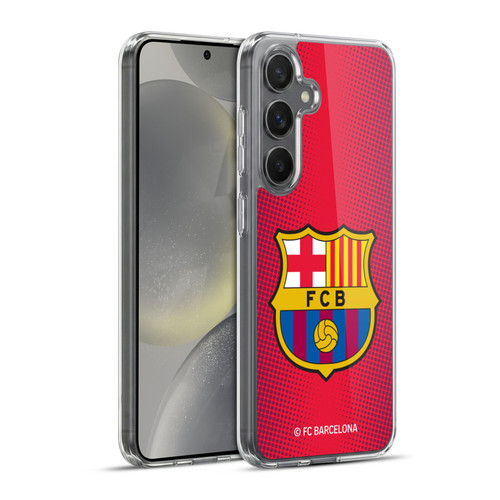 FC Barcelona Crest Halftone Soft Gel Case for Samsung Galaxy S24+ 5G & MagSafe