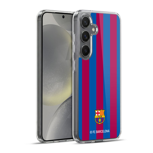FC Barcelona Crest Stripes Soft Gel Case for Samsung Galaxy S24+ 5G & MagSafe