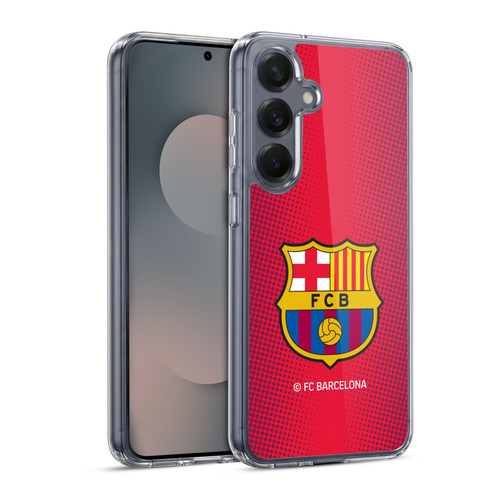 FC Barcelona Crest Halftone Soft Gel Case for Samsung Galaxy S25 & MagSafe