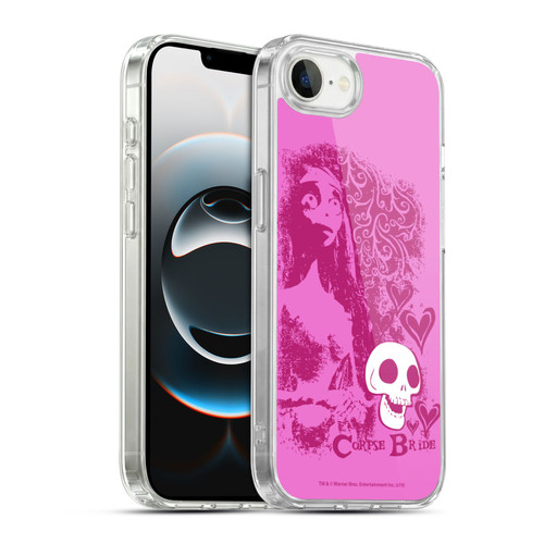 Corpse Bride Key Art Pink Distressed Look Soft Gel Case for Apple iPhone 16e & MagSafe