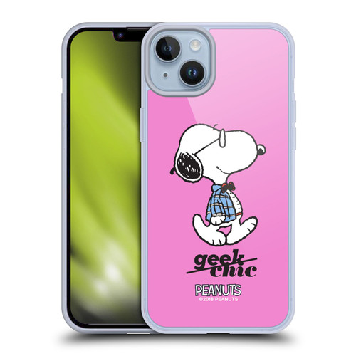 Peanuts The Many Faces Of Snoopy Joe Preppy Soft Gel Case for Apple iPhone 14 Plus & MagSafe