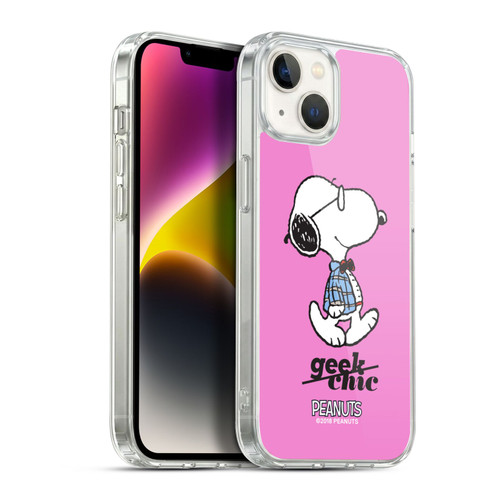Peanuts The Many Faces Of Snoopy Joe Preppy Soft Gel Case for Apple iPhone 14 Plus & MagSafe