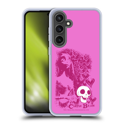 Corpse Bride Key Art Pink Distressed Look Soft Gel Case for Samsung Galaxy S24 FE & MagSafe