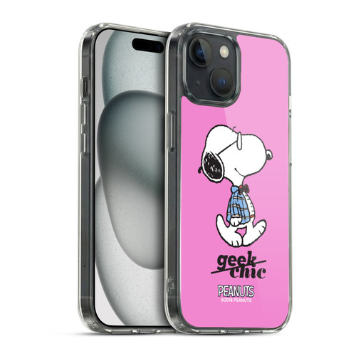 Peanuts The Many Faces Of Snoopy Joe Preppy Soft Gel Case for Apple iPhone 15 & MagSafe