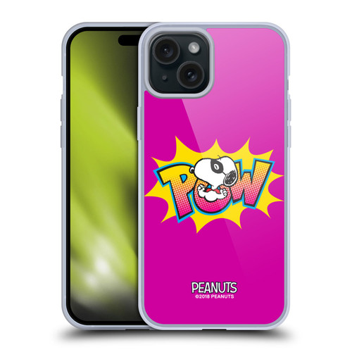Peanuts The Many Faces Of Snoopy Superhero Soft Gel Case for Apple iPhone 15 Plus & MagSafe