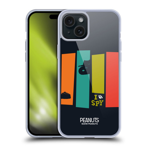 Peanuts The Many Faces Of Snoopy Secret Agent Soft Gel Case for Apple iPhone 15 Plus & MagSafe