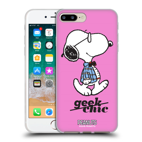 Peanuts The Many Faces Of Snoopy Joe Preppy Soft Gel Case for Apple iPhone 7 Plus / iPhone 8 Plus & MagSafe