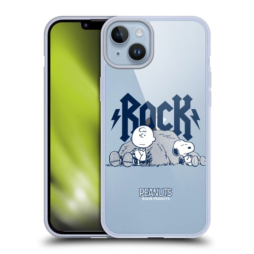 Peanuts Rock Tees Charlie Brown Snoopy Soft Gel Case for Apple iPhone 14 Plus & MagSafe