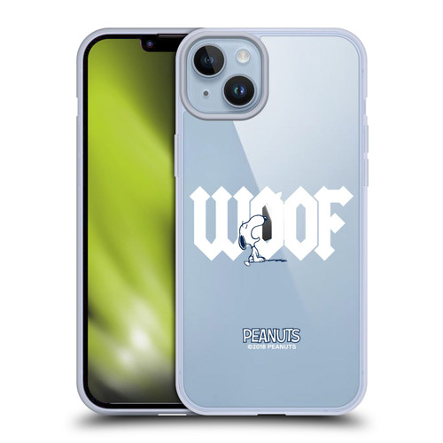 Peanuts Rock Tees Snoopy Woof Soft Gel Case for Apple iPhone 14 Plus & MagSafe