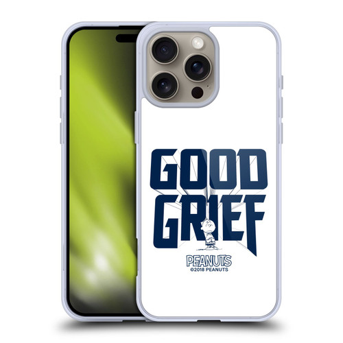 Peanuts Rock Tees Charlie Brown Good Grief Soft Gel Case for Apple iPhone 16 Pro Max & MagSafe