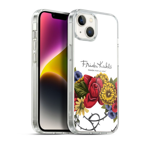 Frida Kahlo Red Florals Bunch Soft Gel Case for Apple iPhone 14 Plus & MagSafe
