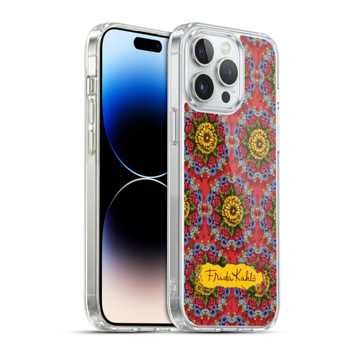 Frida Kahlo Red Florals Mandala Soft Gel Case for Apple iPhone 14 Pro Max & MagSafe