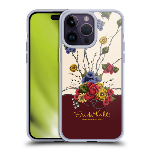 Frida Kahlo Red Florals Shrub Soft Gel Case for Apple iPhone 14 Pro Max & MagSafe