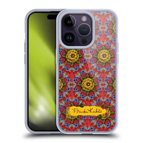 Frida Kahlo Red Florals Mandala Soft Gel Case for Apple iPhone 14 Pro & MagSafe