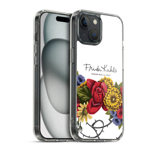 Frida Kahlo Red Florals Bunch Soft Gel Case for Apple iPhone 15 & MagSafe