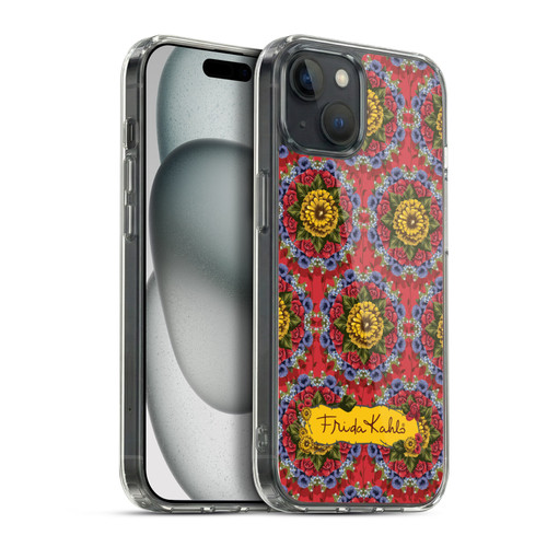 Frida Kahlo Red Florals Mandala Soft Gel Case for Apple iPhone 15 Plus & MagSafe