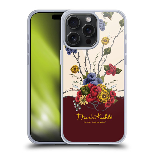 Frida Kahlo Red Florals Shrub Soft Gel Case for Apple iPhone 15 Pro Max & MagSafe