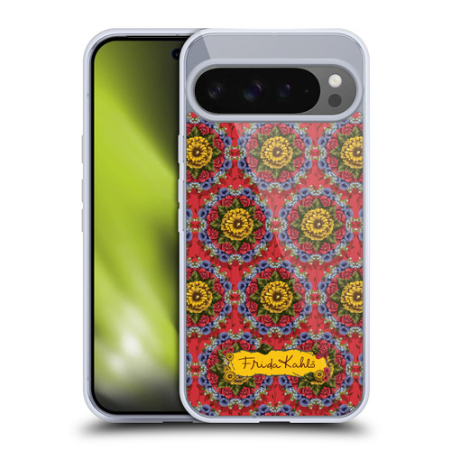Frida Kahlo Red Florals Mandala Soft Gel Case for Google Pixel 9 Pro XL