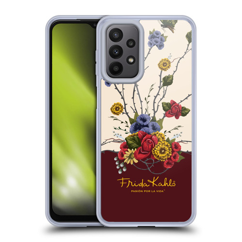 Frida Kahlo Red Florals Shrub Soft Gel Case for Samsung Galaxy A23 / 5G (2022)