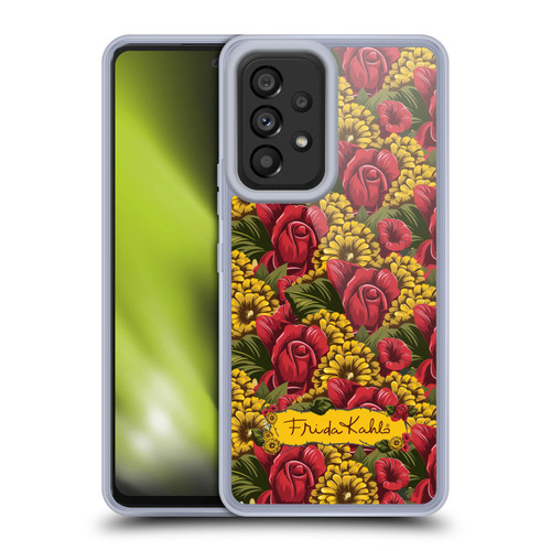 Frida Kahlo Red Florals Pattern Soft Gel Case for Samsung Galaxy A53 5G (2022)