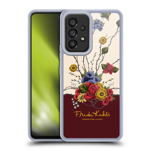 Frida Kahlo Red Florals Shrub Soft Gel Case for Samsung Galaxy A53 5G (2022)