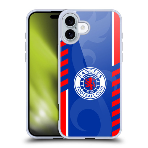 Rangers FC Crest Stripes Soft Gel Case for Apple iPhone 16 Plus & MagSafe