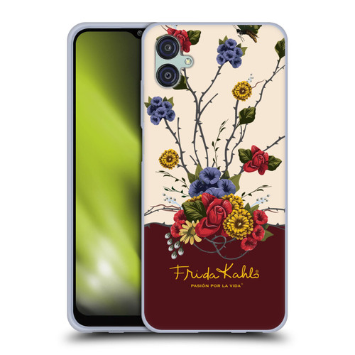 Frida Kahlo Red Florals Shrub Soft Gel Case for Samsung Galaxy M04 5G / A04e