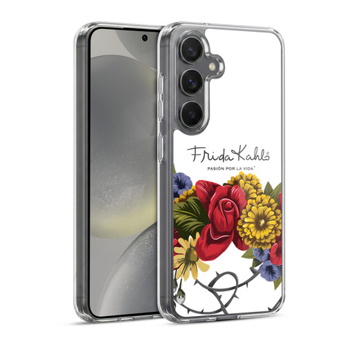 Frida Kahlo Red Florals Bunch Soft Gel Case for Samsung Galaxy S24 5G & MagSafe