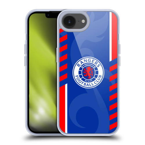 Rangers FC Crest Stripes Soft Gel Case for Apple iPhone 16e & MagSafe