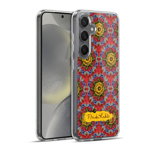 Frida Kahlo Red Florals Mandala Soft Gel Case for Samsung Galaxy S24+ 5G & MagSafe