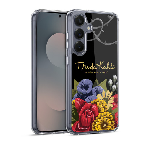 Frida Kahlo Red Florals Efflorescence Soft Gel Case for Samsung Galaxy S25 & MagSafe