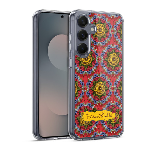 Frida Kahlo Red Florals Mandala Soft Gel Case for Samsung Galaxy S25 & MagSafe