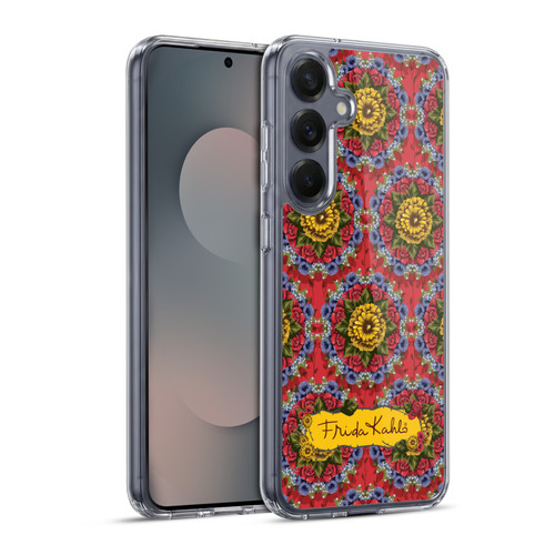 Frida Kahlo Red Florals Mandala Soft Gel Case for Samsung Galaxy S25+ & MagSafe