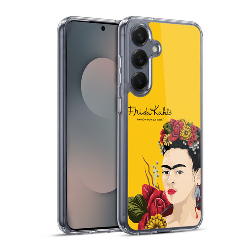 Frida Kahlo Red Florals Portrait Soft Gel Case for Samsung Galaxy S25+ & MagSafe