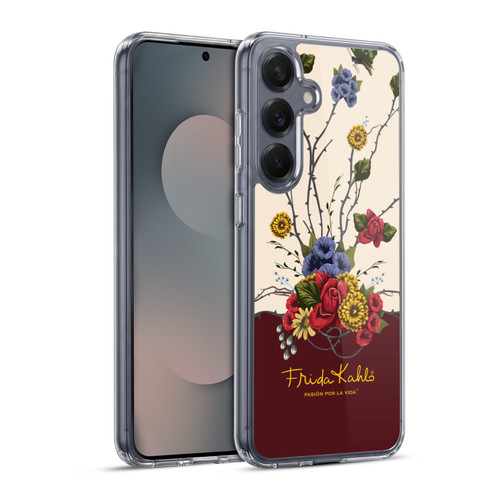 Frida Kahlo Red Florals Shrub Soft Gel Case for Samsung Galaxy S25+ & MagSafe