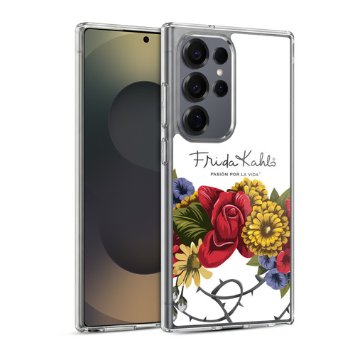 Frida Kahlo Red Florals Bunch Soft Gel Case for Samsung Galaxy S25 Ultra & MagSafe