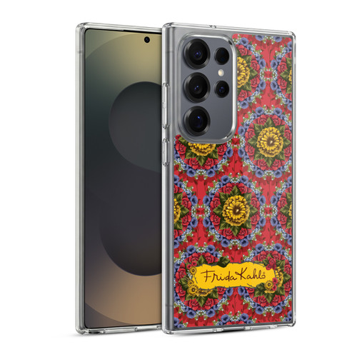 Frida Kahlo Red Florals Mandala Soft Gel Case for Samsung Galaxy S25 Ultra & MagSafe