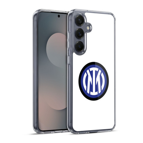 Fc Internazionale Milano Badge Logo On White Soft Gel Case for Samsung Galaxy S25+ & MagSafe