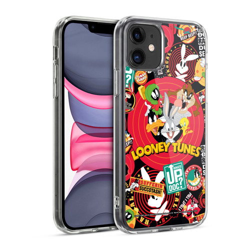 Looney Tunes Graphics and Characters Sticker Collage Soft Gel Case for Apple iPhone 11