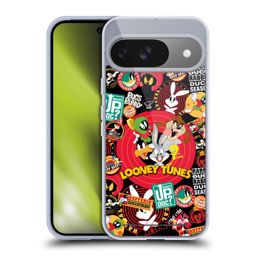 Looney Tunes Graphics and Characters Sticker Collage Soft Gel Case for Google Pixel 9 / Pixel 9 Pro