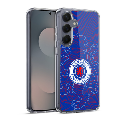 Rangers FC Crest Lion Pinstripes Pattern Soft Gel Case for Samsung Galaxy S25 & MagSafe